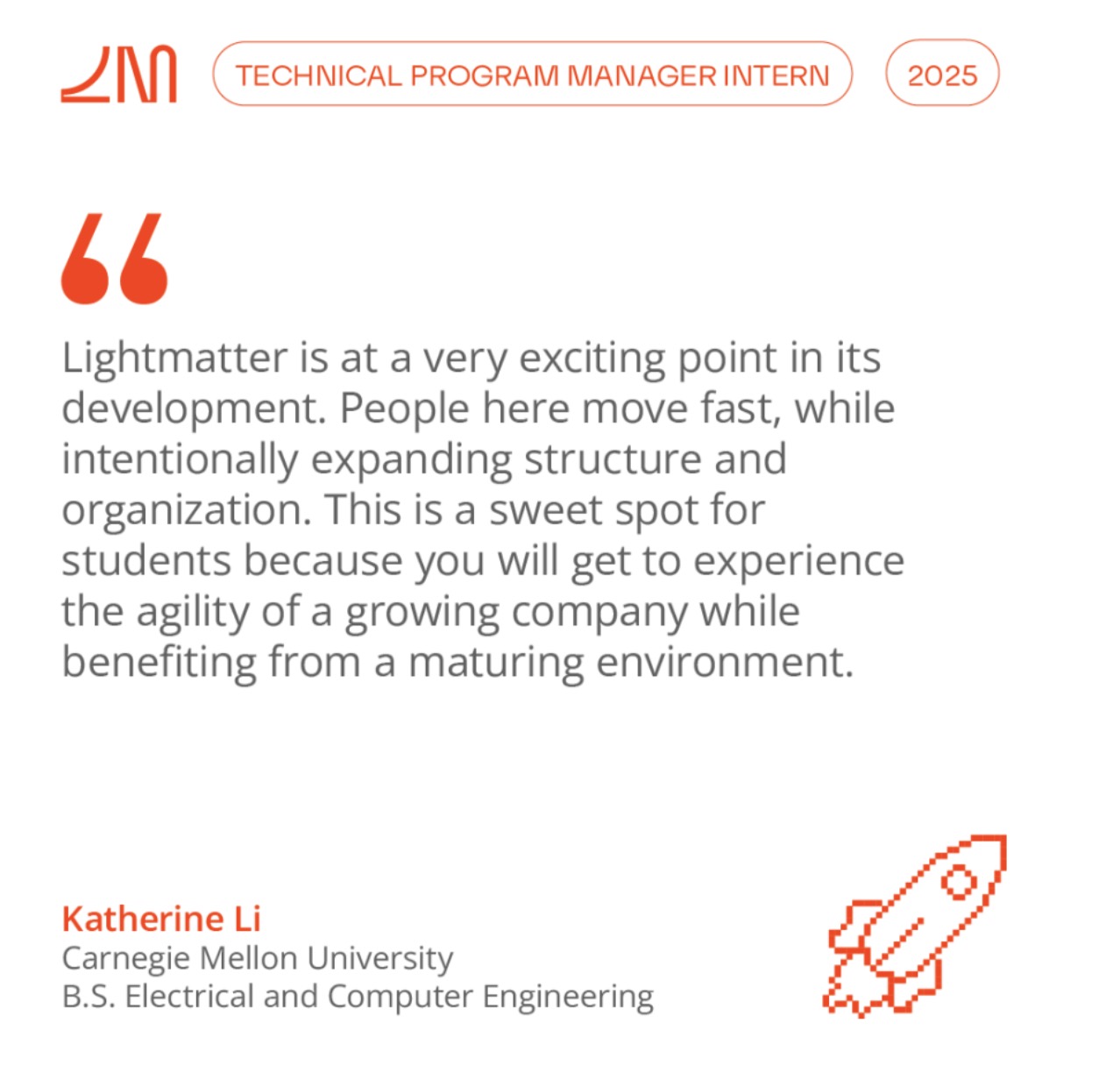 Lightmatter intern feature card