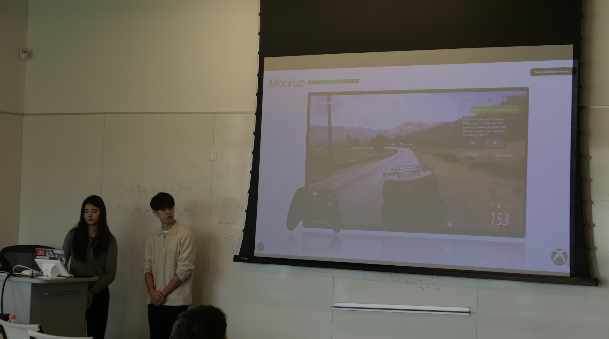 Students presenting an Xbox AI assistant redesign